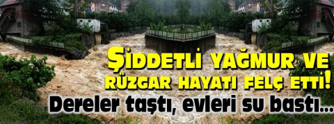 Şiddetli yağmur ve rüzgar hayatı felç etti!